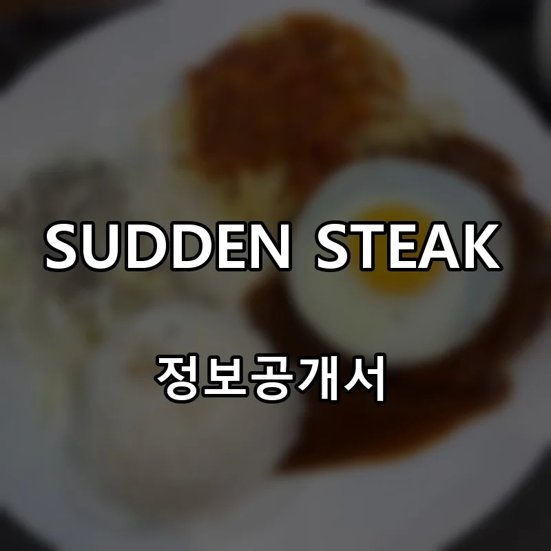 SUDDEN STEAK(써든스테이크) 프랜차이즈 창업 비용 정보공개서 요약