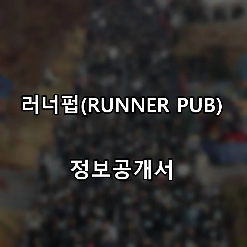 러너펍(RUNNER PUB) 프랜차이즈 창업 비용 정보공개서 요약