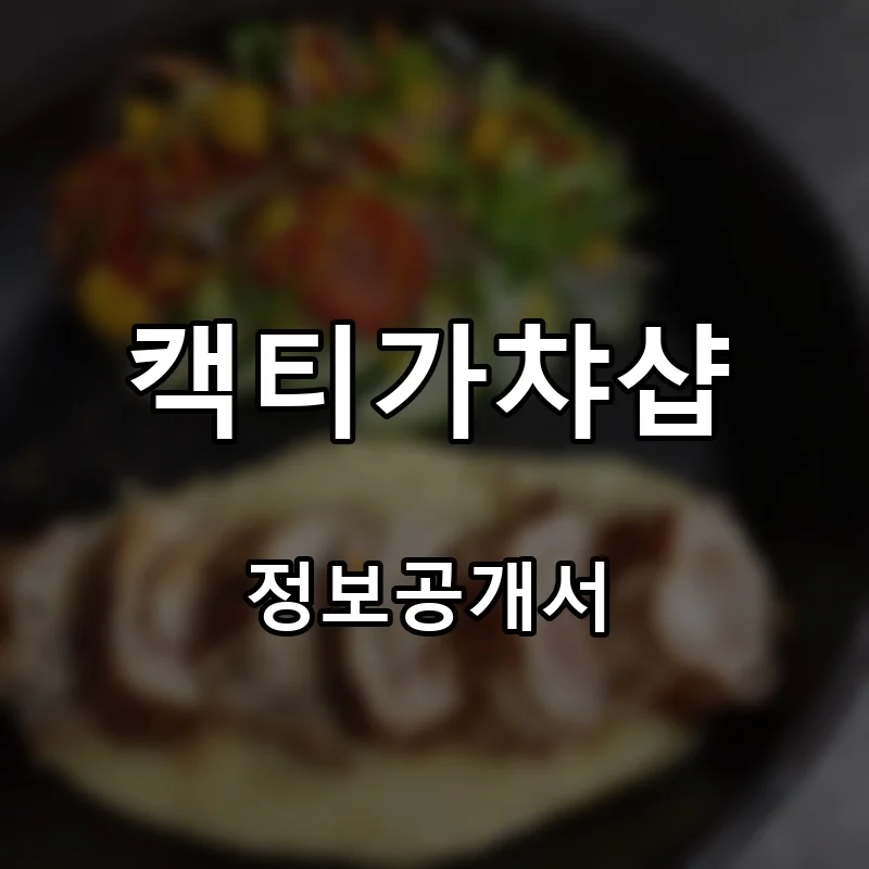 캑티가챠샵 (Cacti Gacha Shop) 프랜차이즈 창업 비용 정보공개서 요약