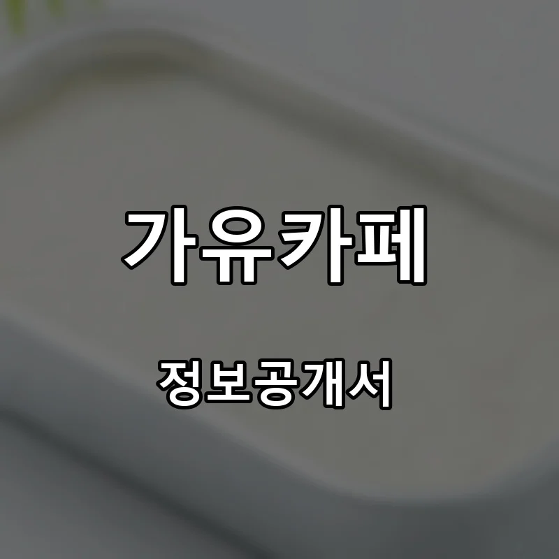 가유카페 프랜차이즈 창업 비용 정보공개서 요약