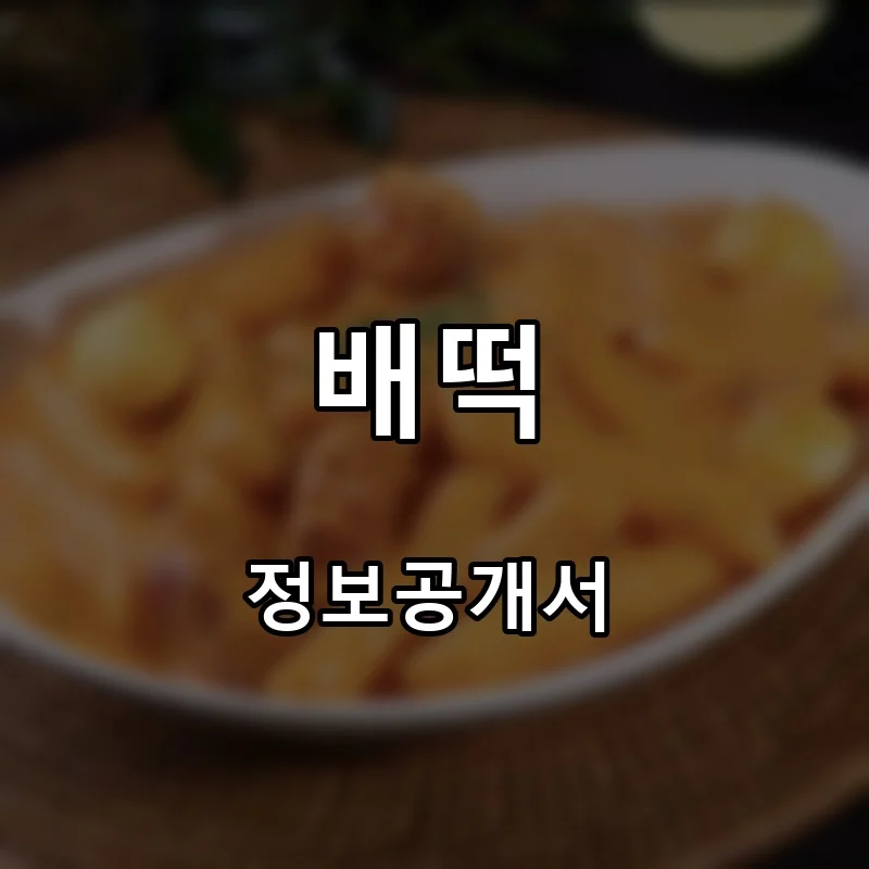 배떡 프랜차이즈 창업 비용 정보공개서 요약
