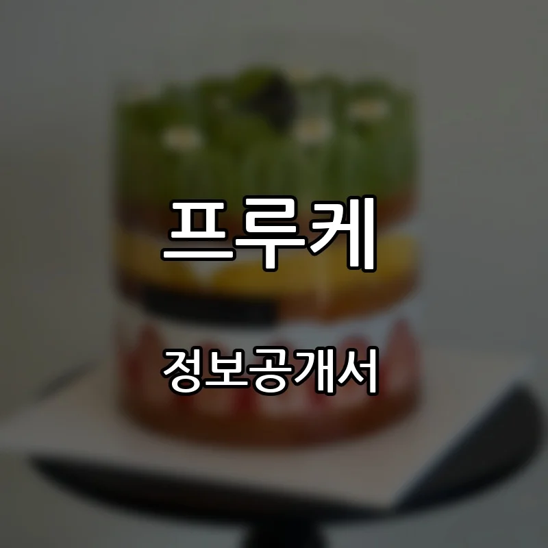 프루케 프랜차이즈 창업 비용 정보공개서 요약