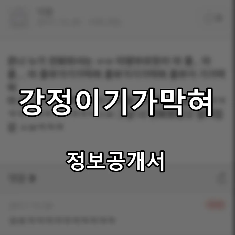 강정이기가막혀 프랜차이즈 창업 비용 정보공개서 요약