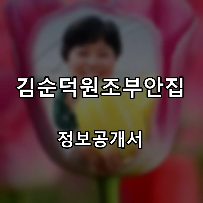 김순덕원조부안집 프랜차이즈 창업 비용 정보공개서 요약