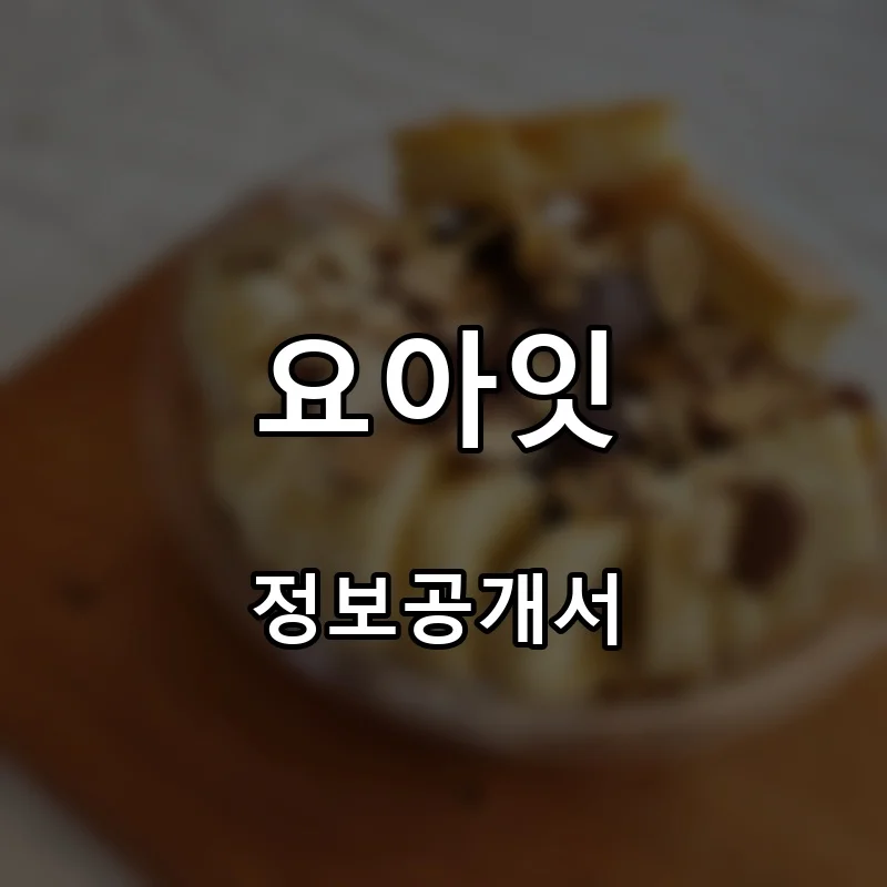 요아잇 프랜차이즈 창업 비용 정보공개서 요약