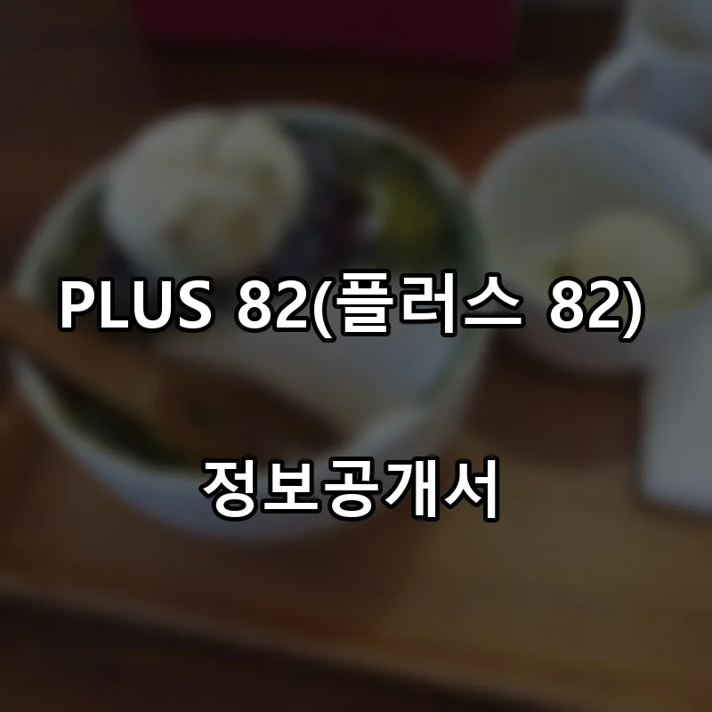 PLUS 82(플러스 82) 프랜차이즈 창업 비용 정보공개서 요약