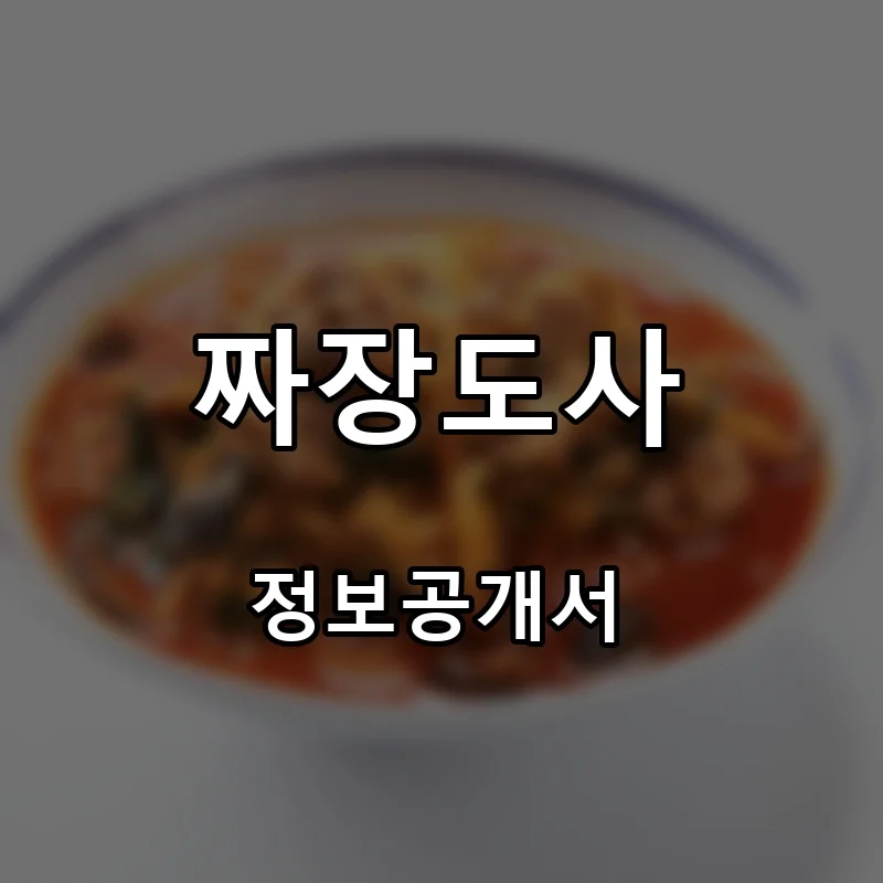 짜장도사 프랜차이즈 창업 비용 정보공개서 요약