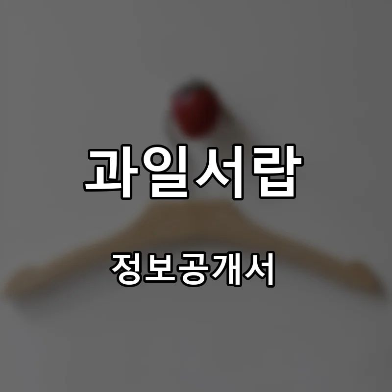 과일서랍 프랜차이즈 창업 비용 정보공개서 요약