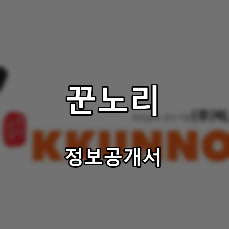 꾼노리 프랜차이즈 창업 비용 정보공개서 요약