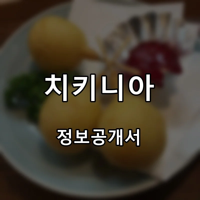 치키니아 프랜차이즈 창업 비용 정보공개서 요약