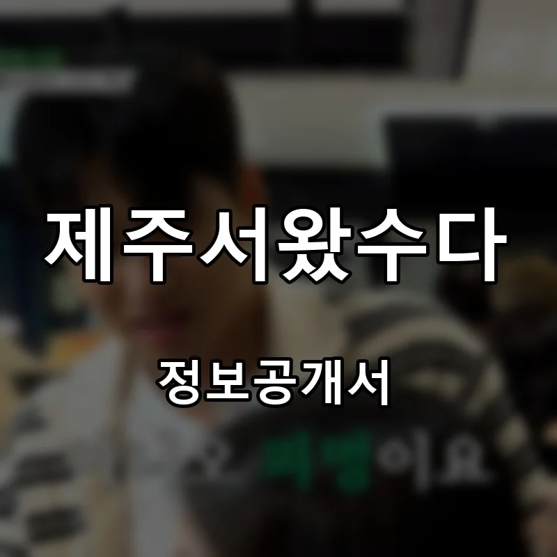 제주서왔수다 프랜차이즈 창업 비용 정보공개서 요약