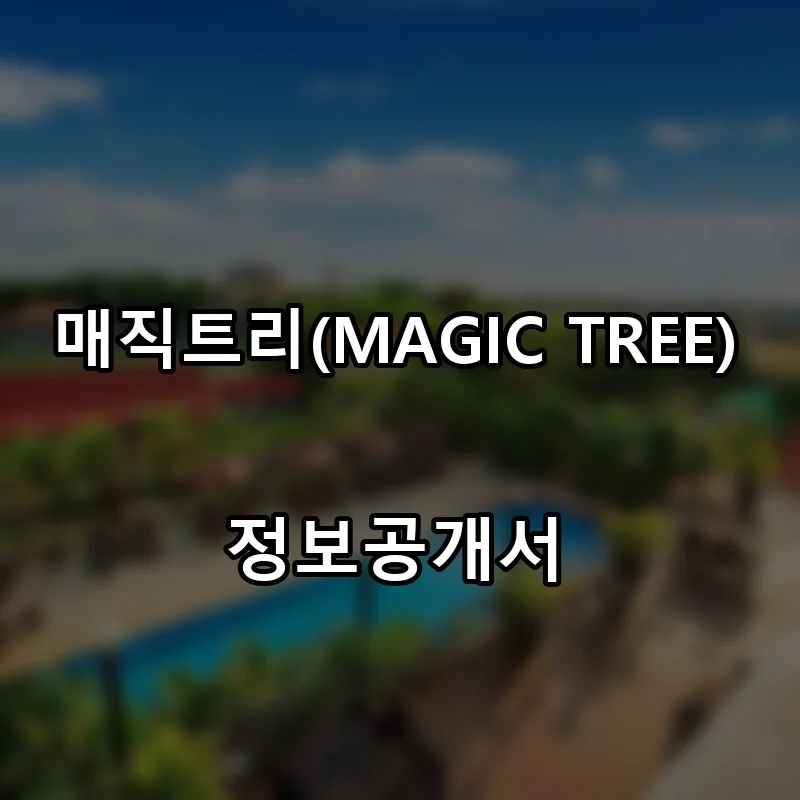 매직트리(MAGIC TREE) 프랜차이즈 창업 비용 정보공개서 요약