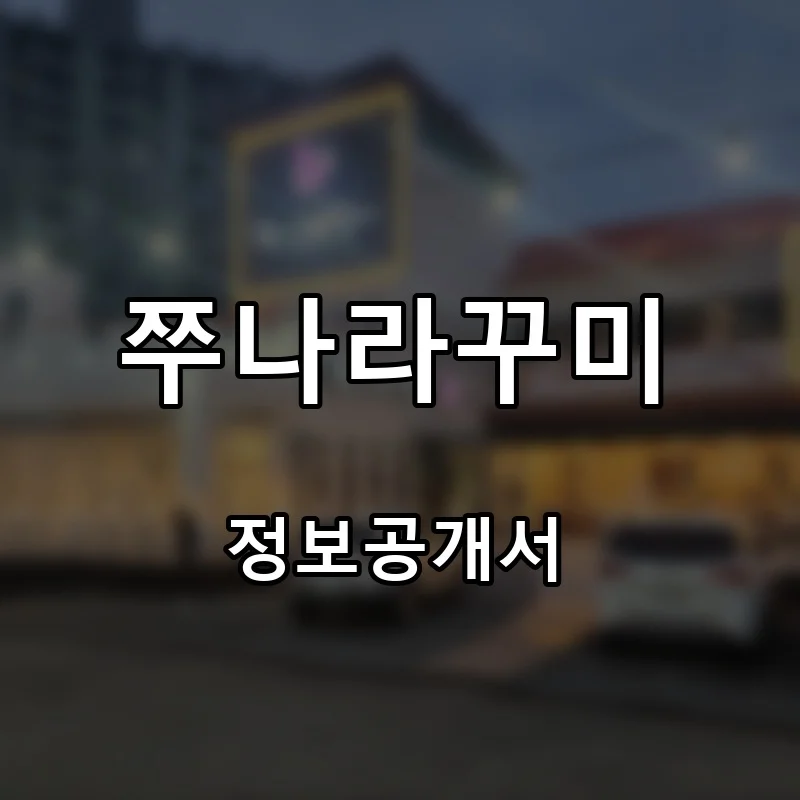 쭈나라꾸미 프랜차이즈 창업 비용 정보공개서 요약