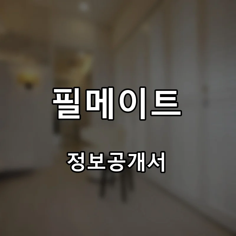 필메이트 프랜차이즈 창업 비용 정보공개서 요약