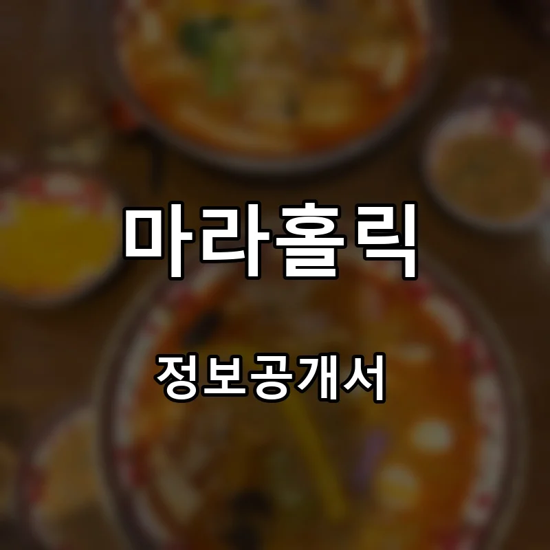 마라홀릭 프랜차이즈 창업 비용 정보공개서 요약