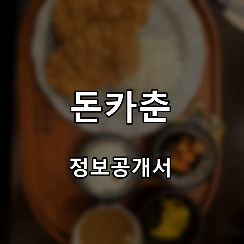 돈카춘 프랜차이즈 창업 비용 정보공개서 요약