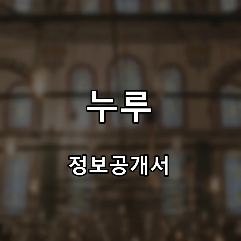 누루 프랜차이즈 창업 비용 정보공개서 요약