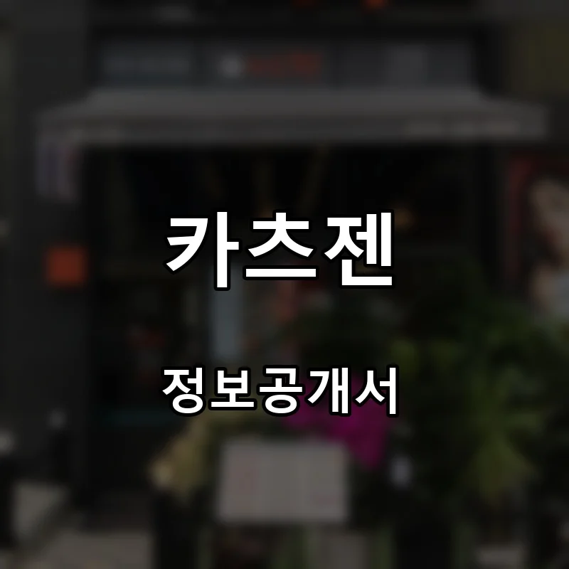 카츠젠 프랜차이즈 창업 비용 정보공개서 요약