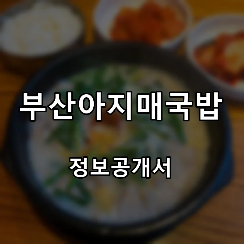 부산아지매국밥 프랜차이즈 창업 비용 정보공개서 요약