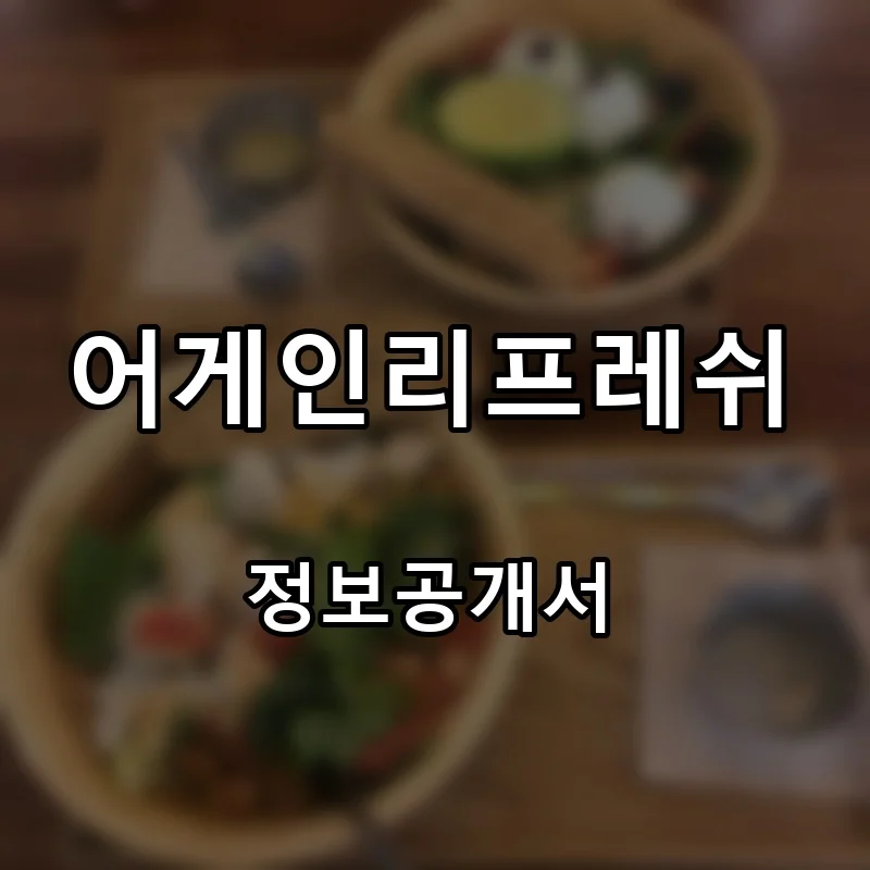 어게인리프레쉬 프랜차이즈 창업 비용 정보공개서 요약