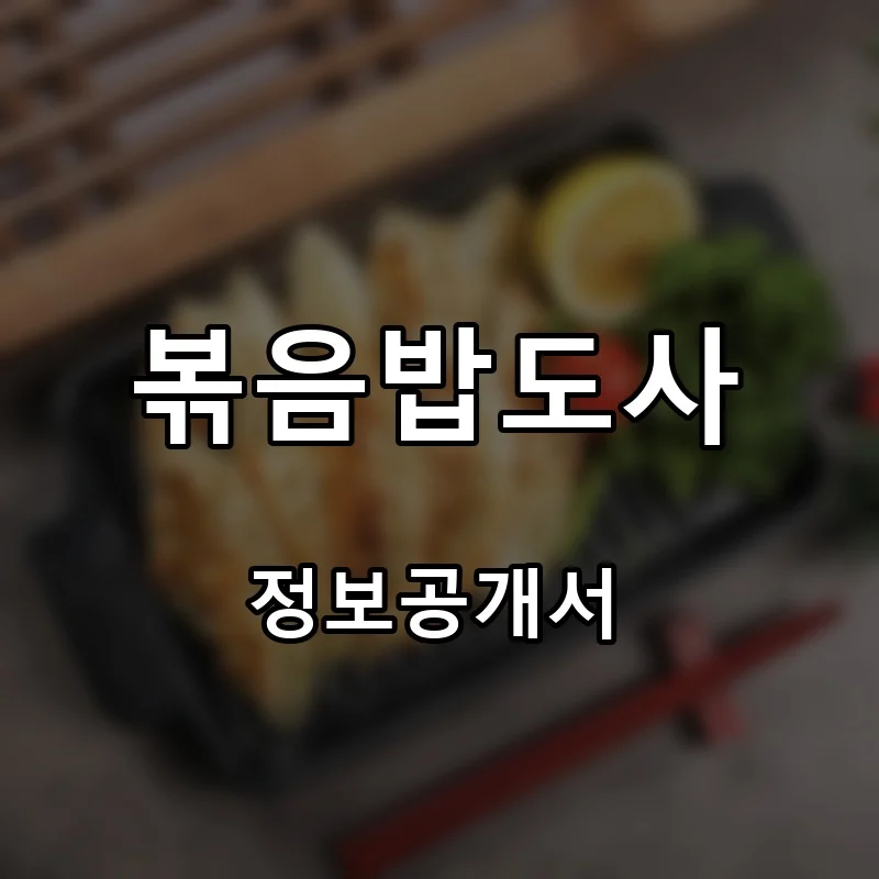 볶음밥도사 프랜차이즈 창업 비용 정보공개서 요약
