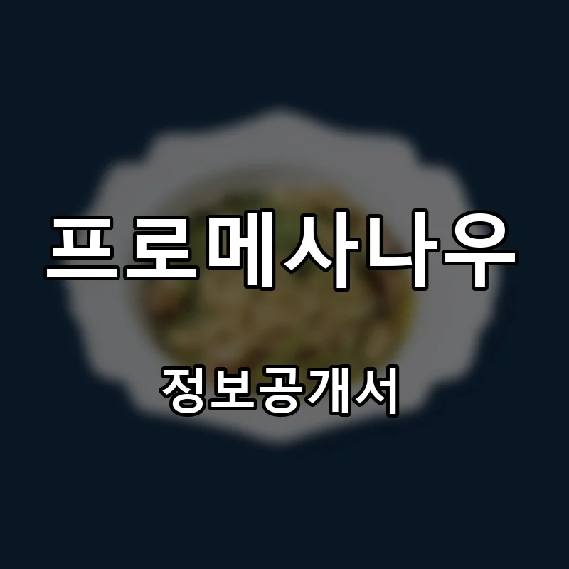 프로메사나우 프랜차이즈 창업 비용 정보공개서 요약