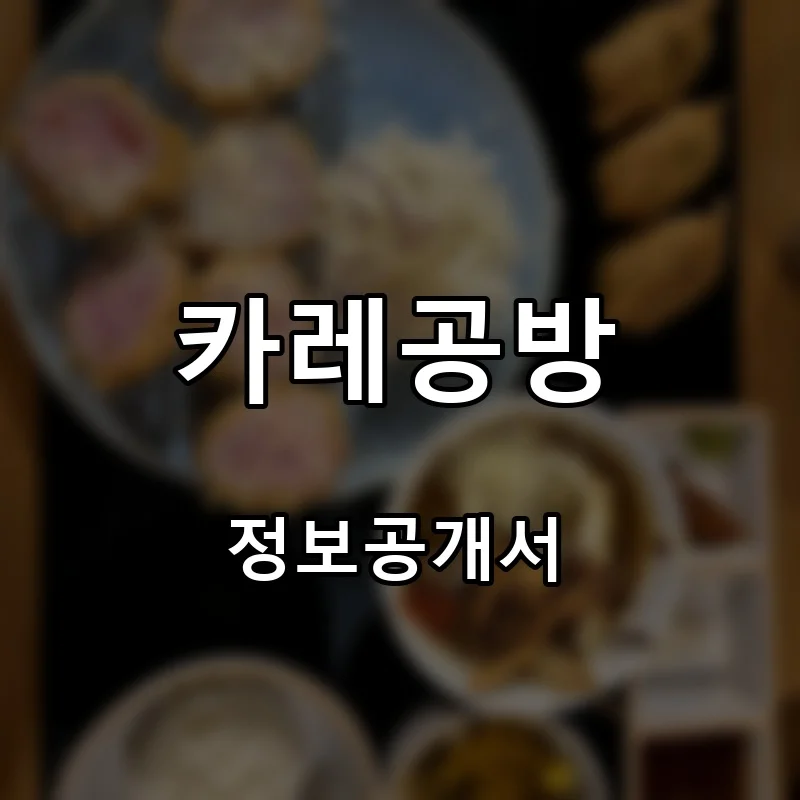 카레공방 프랜차이즈 창업 비용 정보공개서 요약