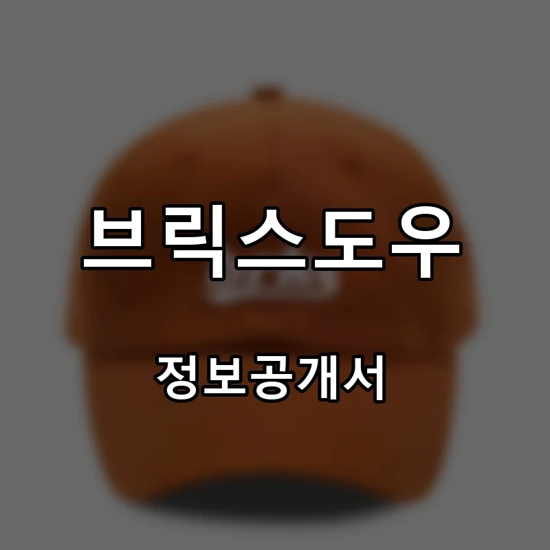 브릭스도우 프랜차이즈 창업 비용 정보공개서 요약