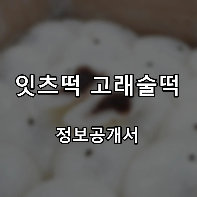 잇츠떡 고래술떡 프랜차이즈 창업 비용 정보공개서 요약