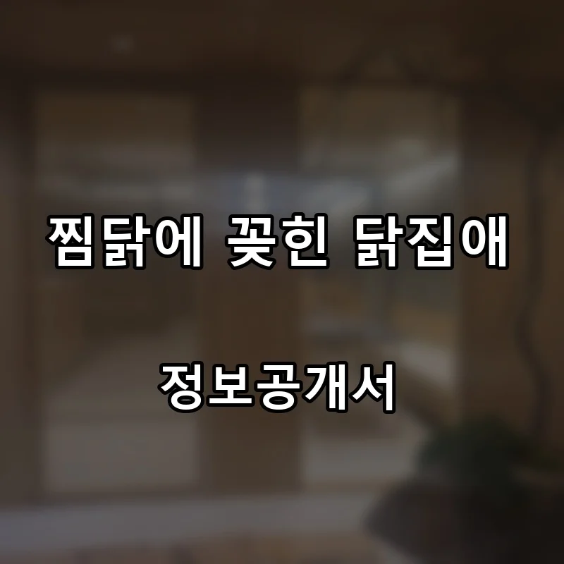 찜닭에 꽂힌 닭집애 프랜차이즈 창업 비용 정보공개서 요약