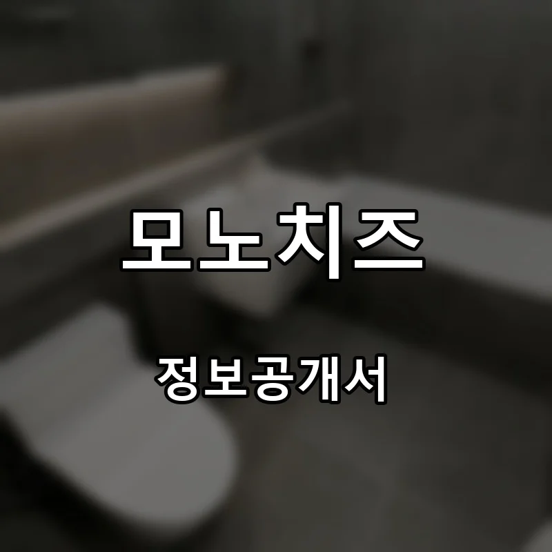 모노치즈 프랜차이즈 창업 비용 정보공개서 요약
