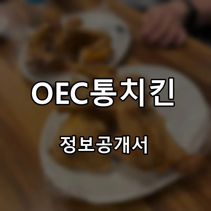 OEC통치킨 프랜차이즈 창업 비용 정보공개서 요약