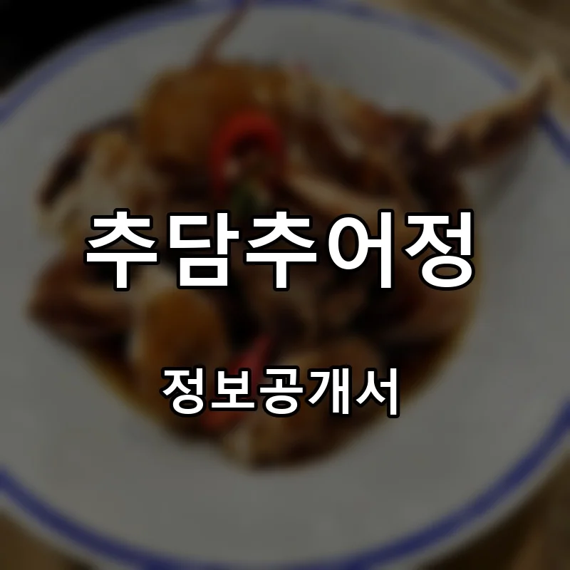 추담추어정 프랜차이즈 창업 비용 정보공개서 요약