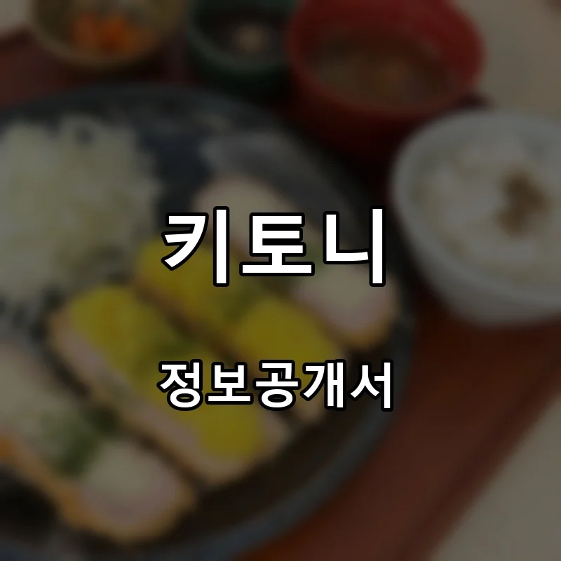 키토니 프랜차이즈 창업 비용 정보공개서 요약