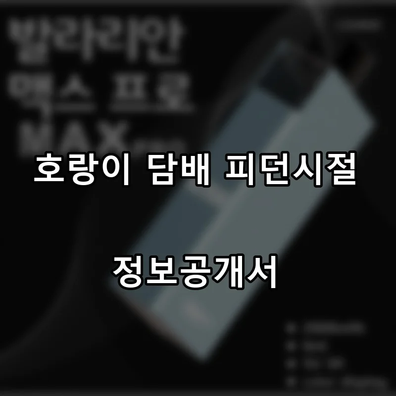 호랑이 담배 피던시절 프랜차이즈 창업 비용 정보공개서 요약