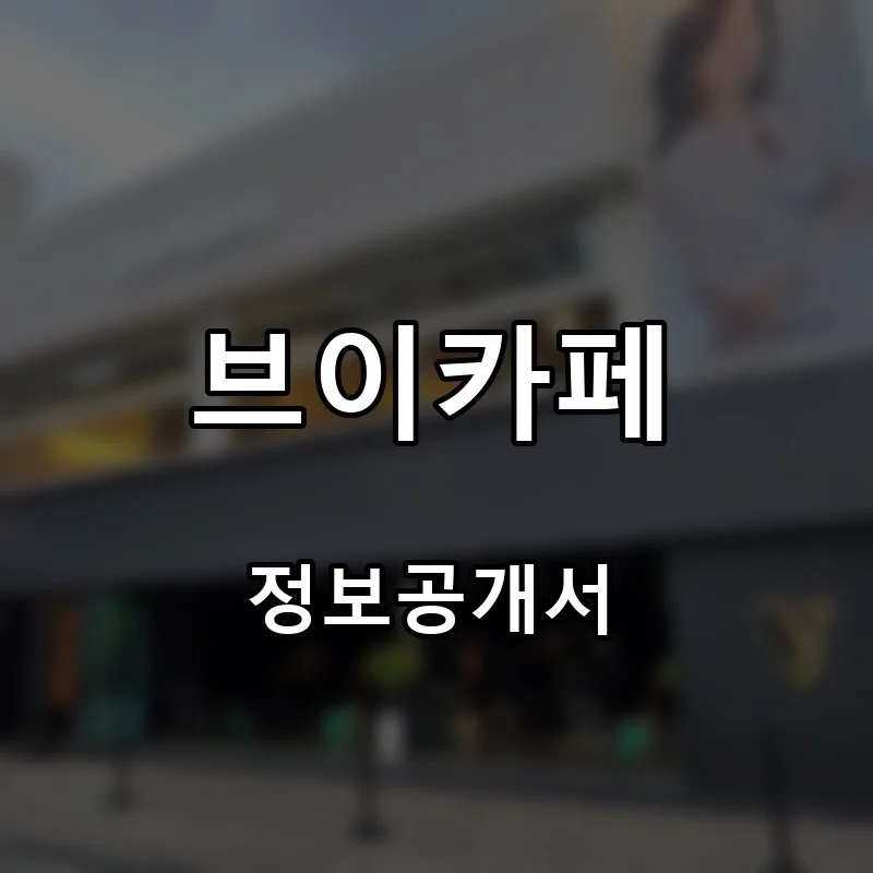 브이카페 프랜차이즈 창업 비용 정보공개서 요약