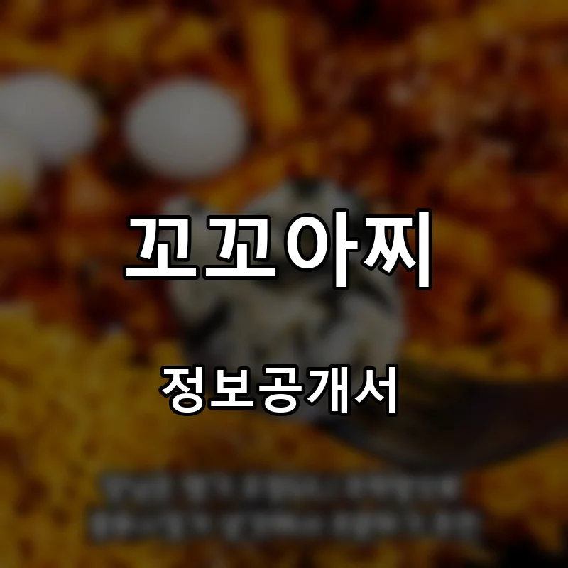 꼬꼬아찌 프랜차이즈 창업 비용 정보공개서 요약