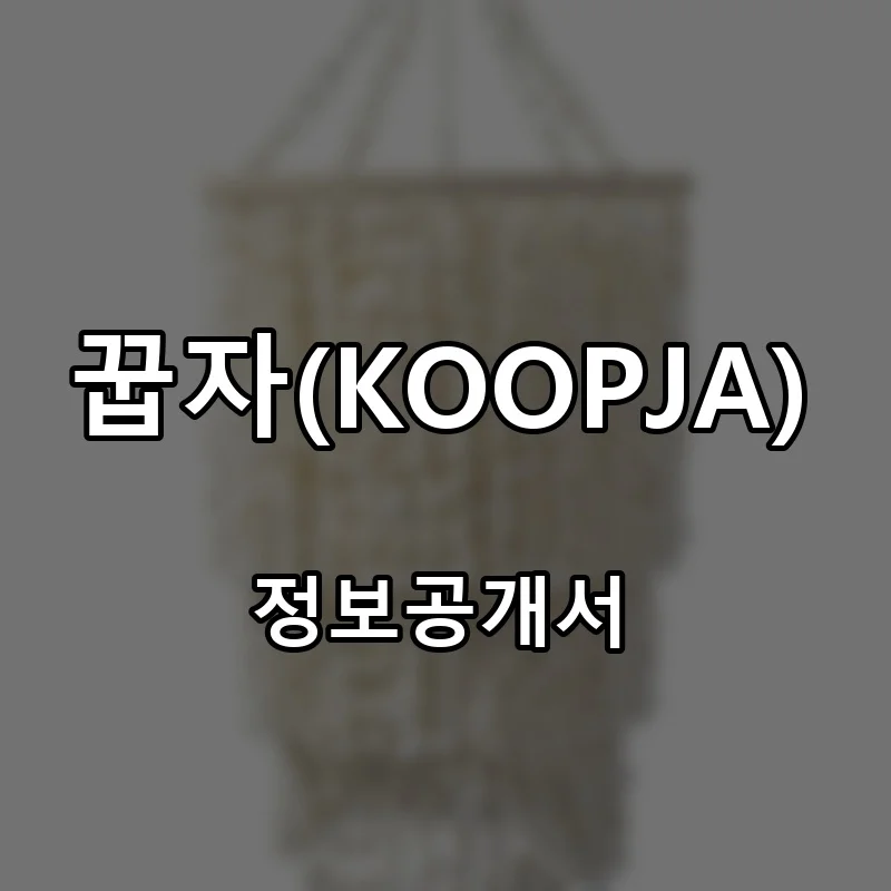 꿉자(KOOPJA) 프랜차이즈 창업 비용 정보공개서 요약