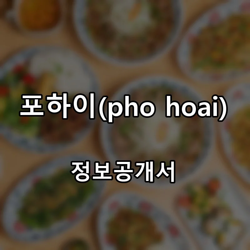 포하이(pho hoai) 프랜차이즈 창업 비용 정보공개서 요약