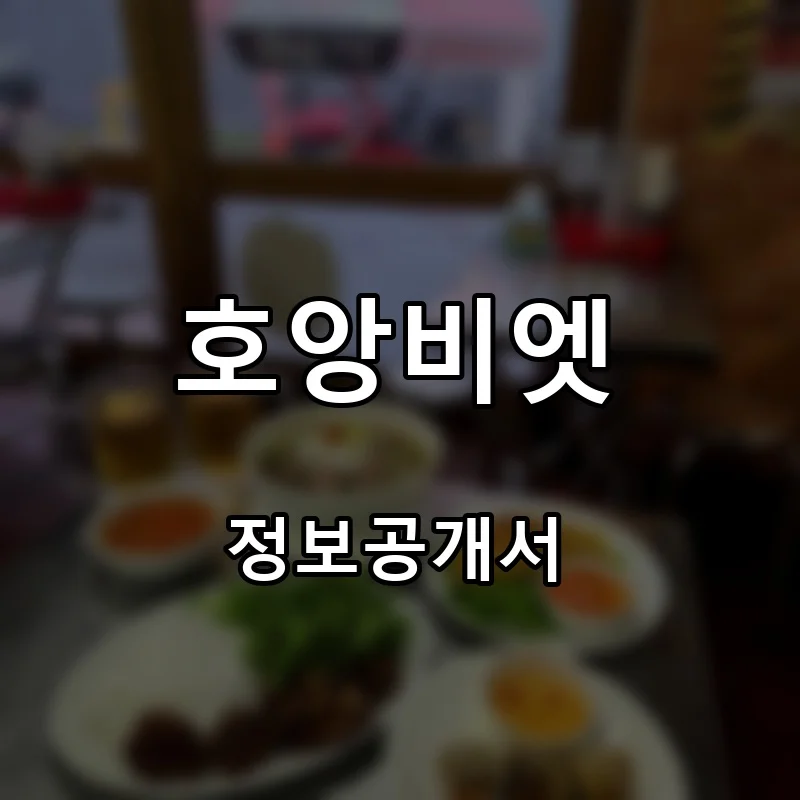 호앙비엣 프랜차이즈 창업 비용 정보공개서 요약
