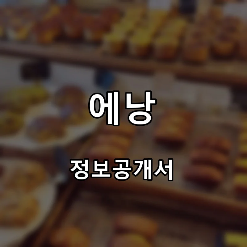 에낭 프랜차이즈 창업 비용 정보공개서 요약