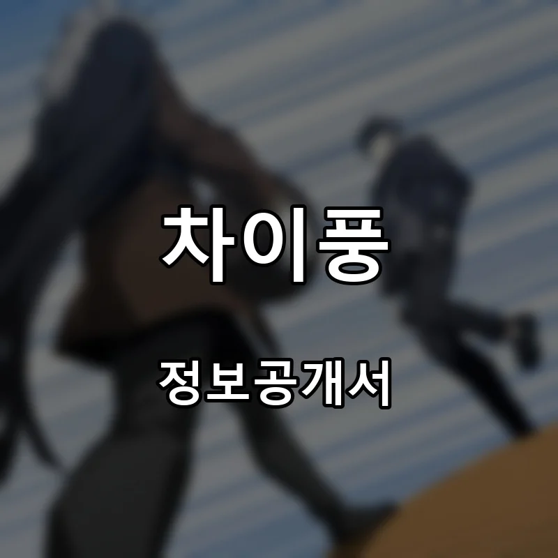 차이풍 프랜차이즈 창업 비용 정보공개서 요약