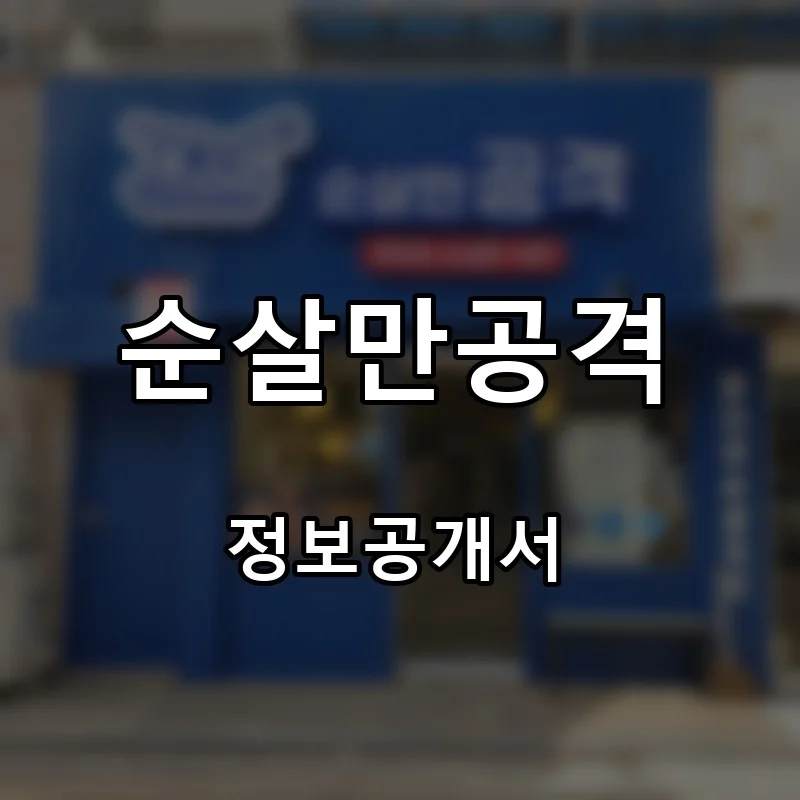 순살만공격 프랜차이즈 창업 비용 정보공개서 요약