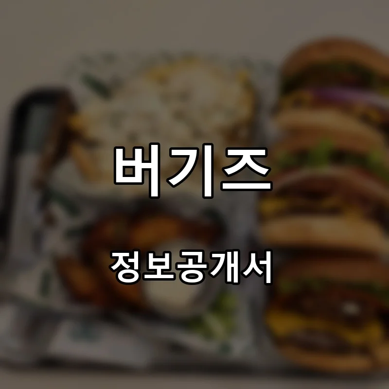 버기즈 프랜차이즈 창업 비용 정보공개서 요약