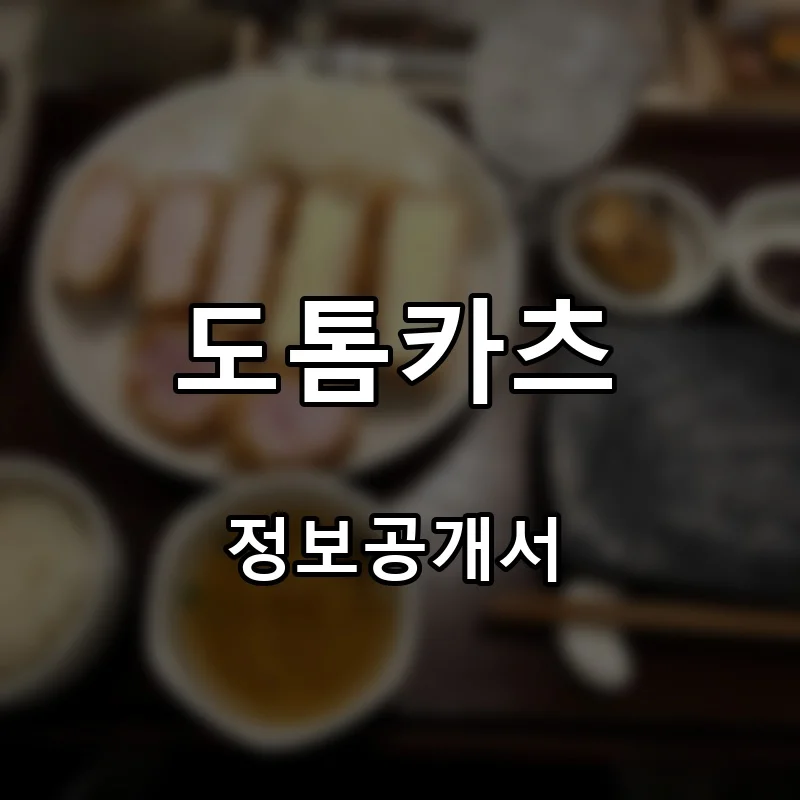 도톰카츠 프랜차이즈 창업 비용 정보공개서 요약
