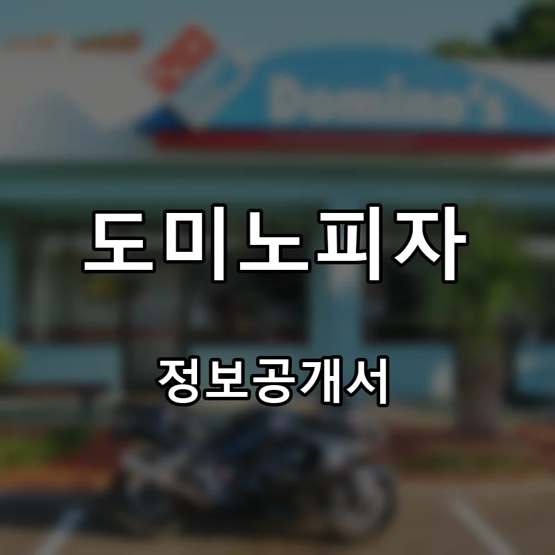 도미노피자 프랜차이즈 창업 비용 정보공개서 요약