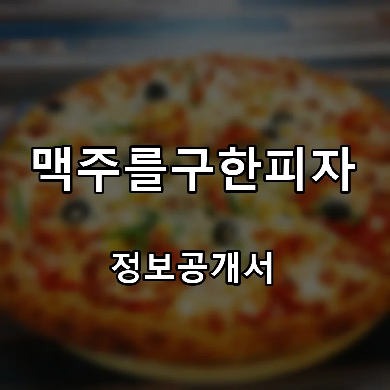 맥주를구한피자 프랜차이즈 창업 비용 정보공개서 요약