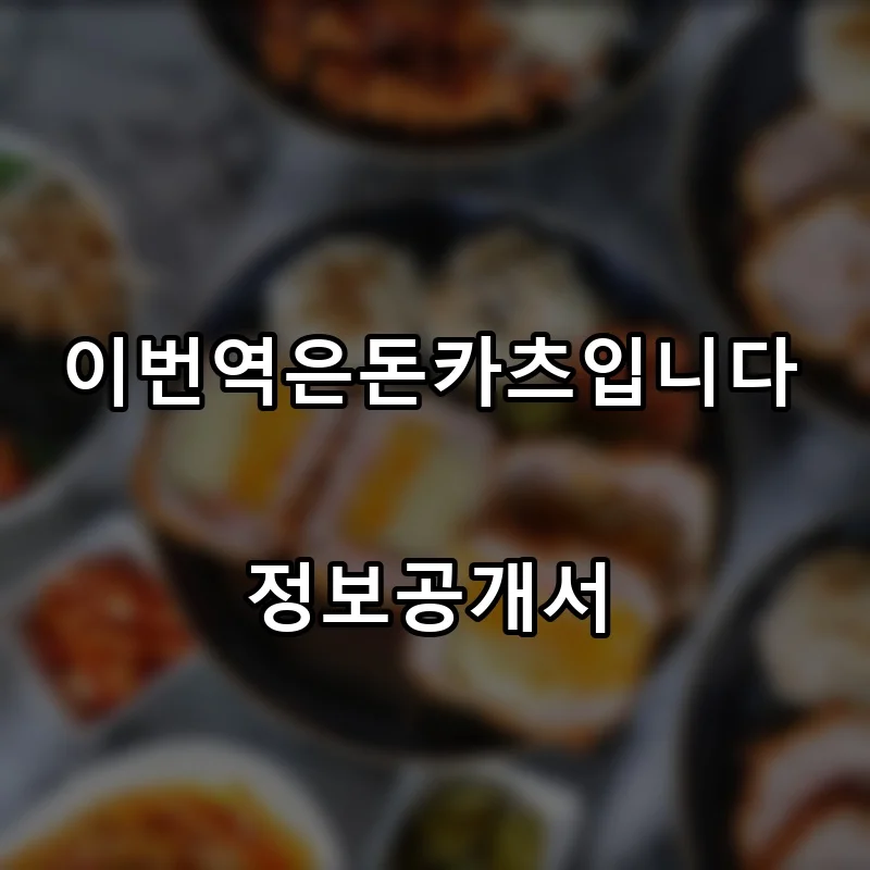 이번역은돈카츠입니다 프랜차이즈 창업 비용 정보공개서 요약