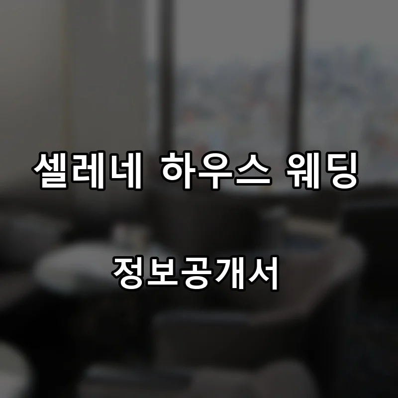 셀레네 하우스 웨딩(SELENE HOUSE WEDDING) 프랜차이즈 창업 비용 정보공개서 요약