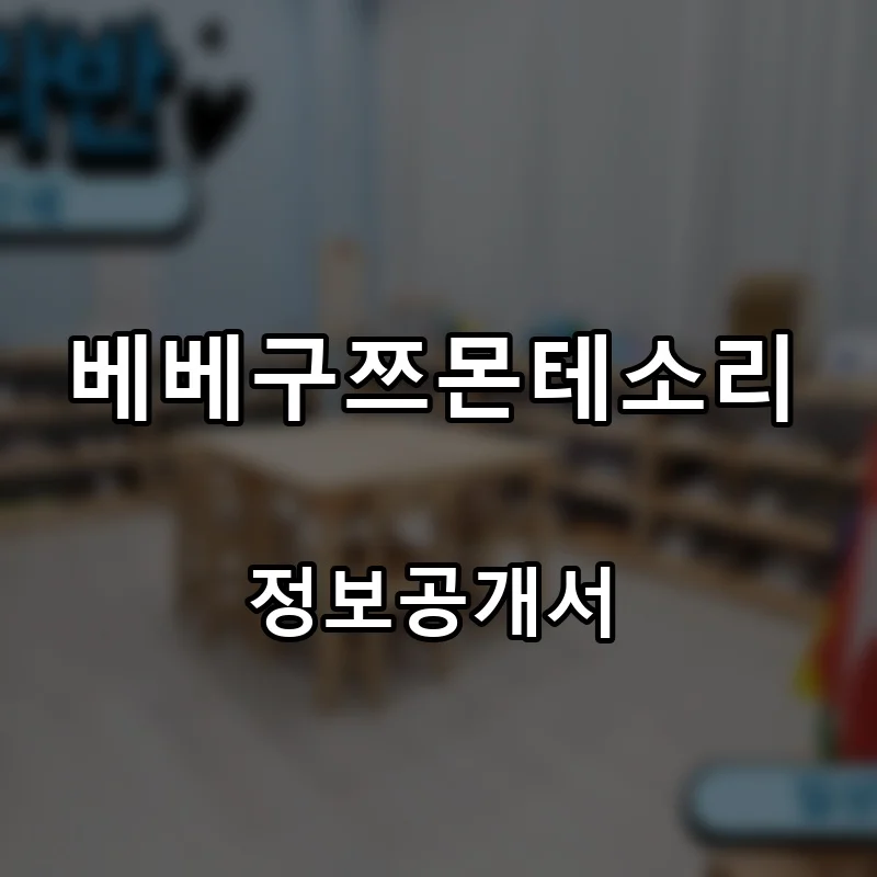 베베구쯔몬테소리 프랜차이즈 창업 비용 정보공개서 요약